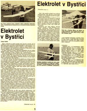 Český pohár v elektroletu, Modelář 9/1991