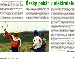 Český pohár v elektroletu, Modelář 8/1995