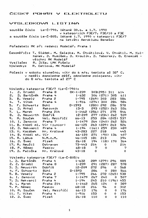 esk pohr v elektroletu 1991 - vsledky